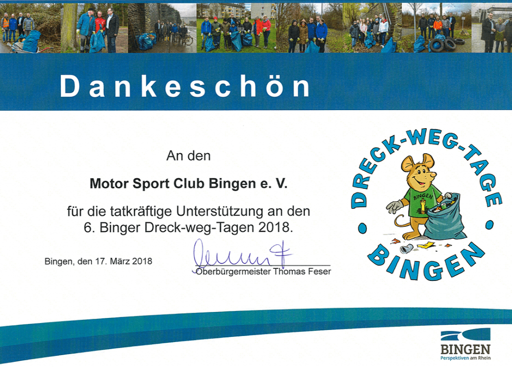 6. Dreck weg Tag - MSC Bingen e.V.