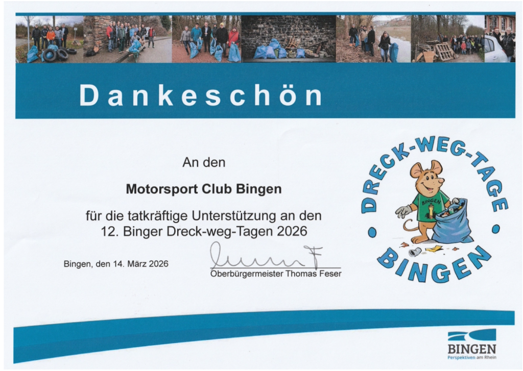Urkunde 2026 - Dreck-Weg-Tag