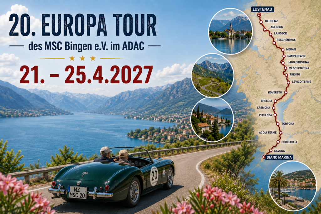 20. Europa Tour des MSC Bingen e.V: im ADAC - zum 70. Jubiläum des MSC Bingen! (AI Generated Image)